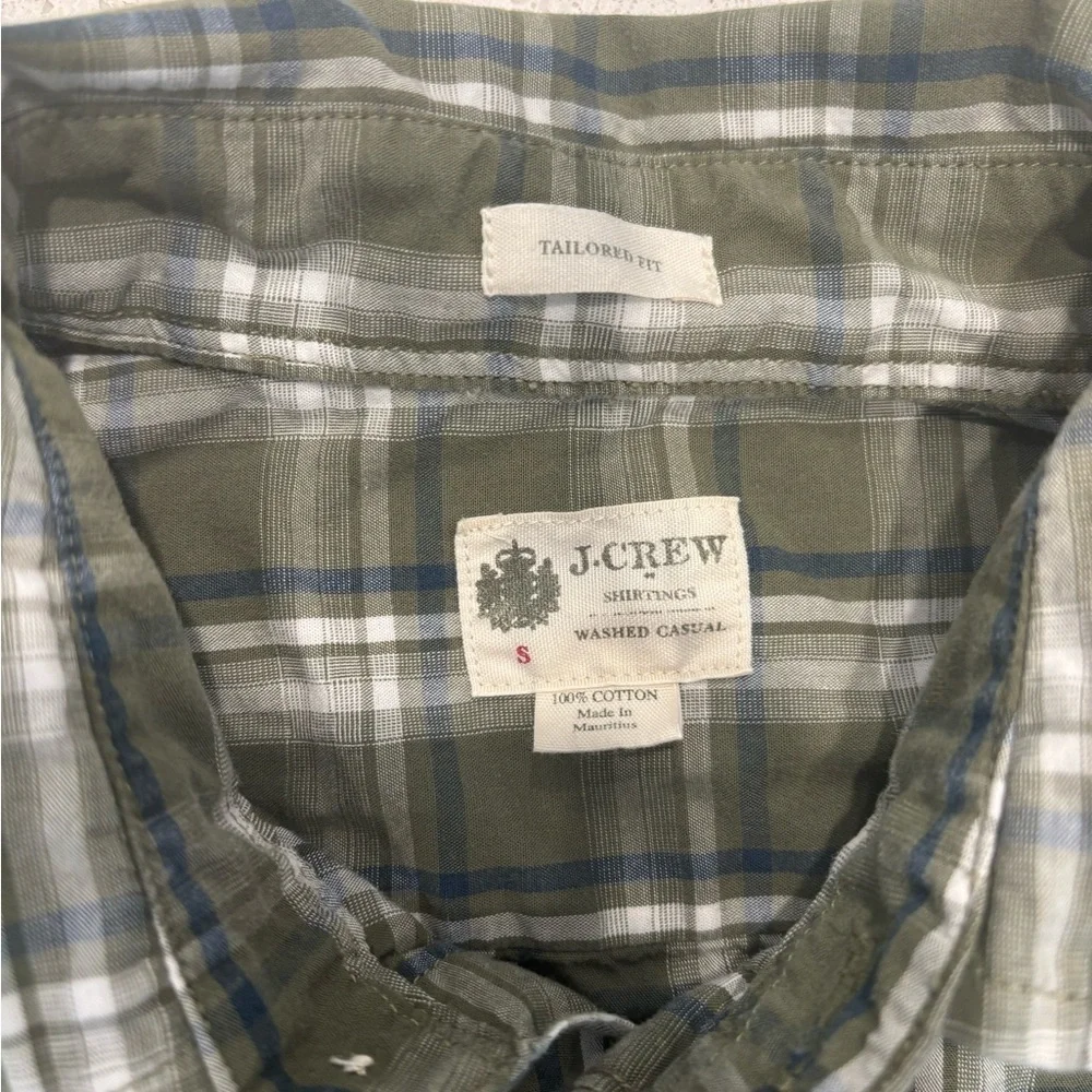 J. Crew Men’s Green Plaid Button-down Shirt, Size S